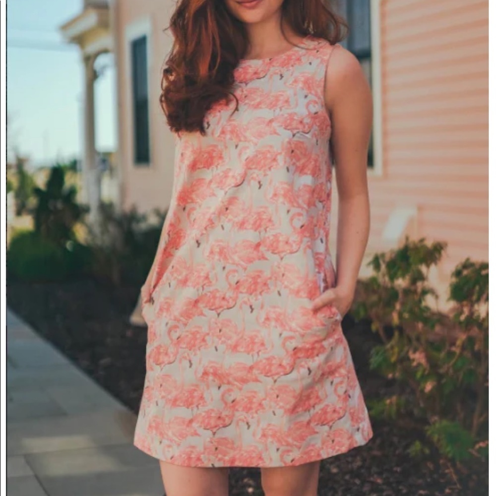 Love, Lilly Flamingo Print Catalina Dress Size 2